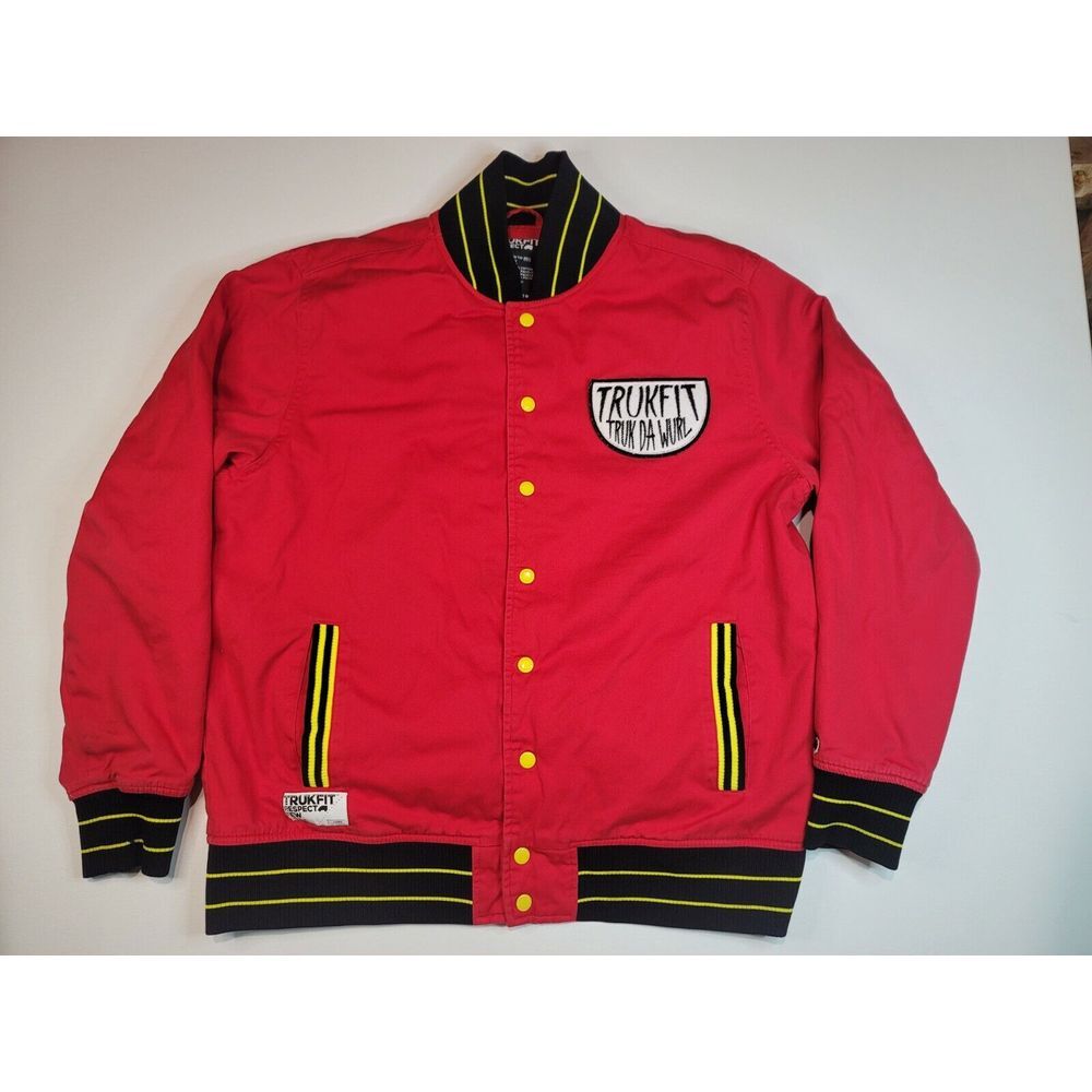 Trukfit Varsity Jacket Mens XL. Vintage Truk Da World RARE!